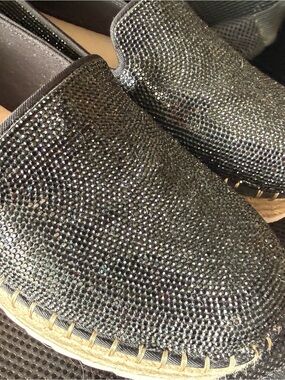 Gianni Bini Black Rhinestone slip ons 9.5